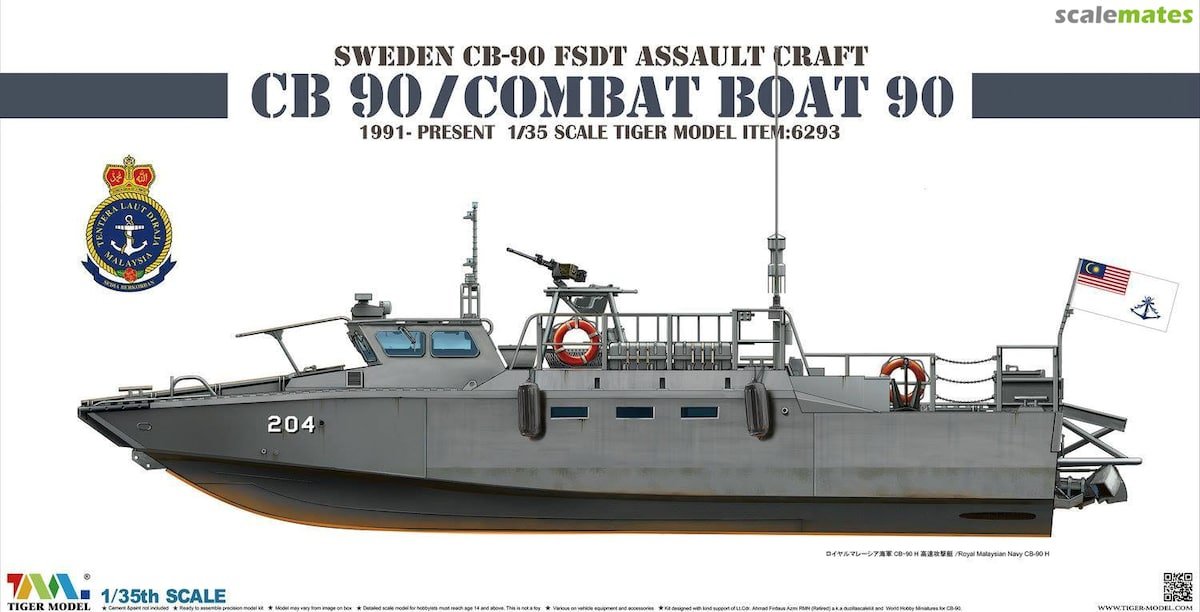 Maquette Tiger 6293 Suède CB-90 FDST Embarcation d&amp;#39;assaut CB 90/Bateau de combat 90 1/35
