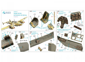 Quinta Studio QD48311 Bf 110C/D 3D-Printed &amp;amp; coloured Interior on decal paper (Eduard) 1/48 – imagen 6