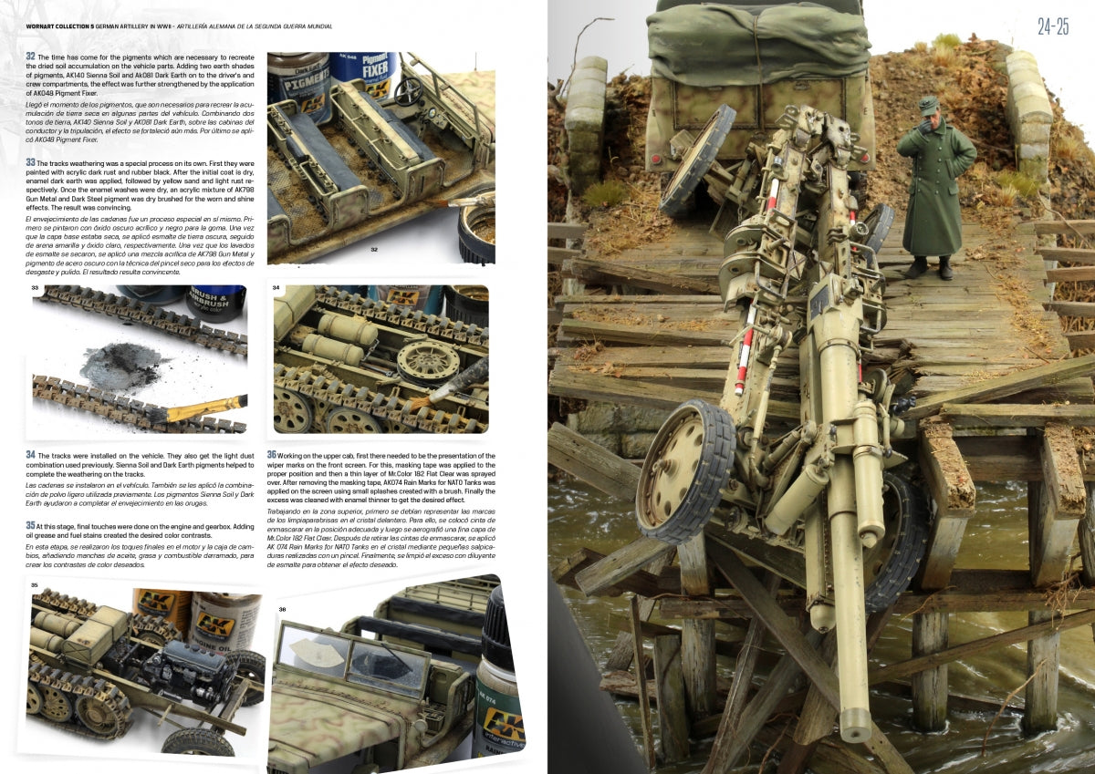 AK Interactive AK4907 WORN ART COLLECTION ISSUE 05 – GERMAN ARTILLERY - Bilingual English/Spanish – immagine 3