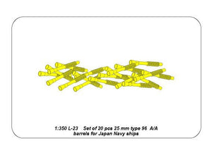 Aber 350L-23 Set of 20 pcs 25 mm type 96 A/A barrels for Japan ships 1/350 – immagine 8