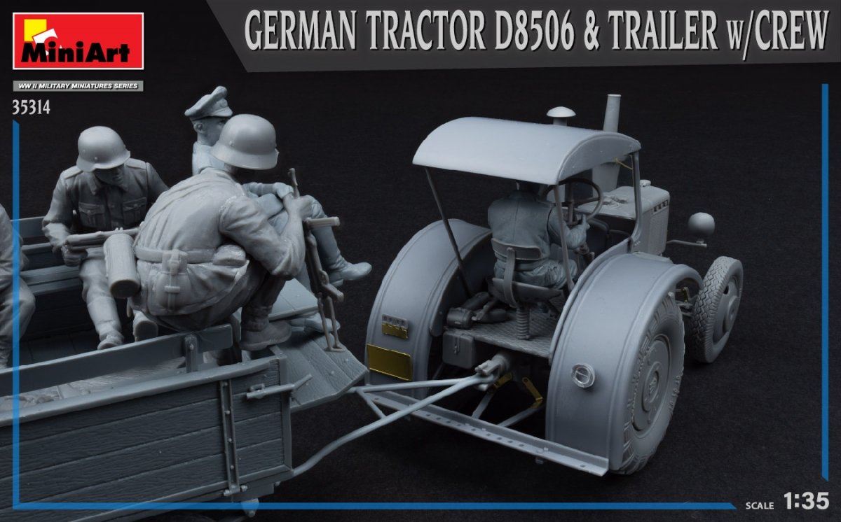 MiniArt 35314 GERMAN TRACTOR D8506 &amp;amp; TRAILER w/CREW 1/35 – zdjęcie 4