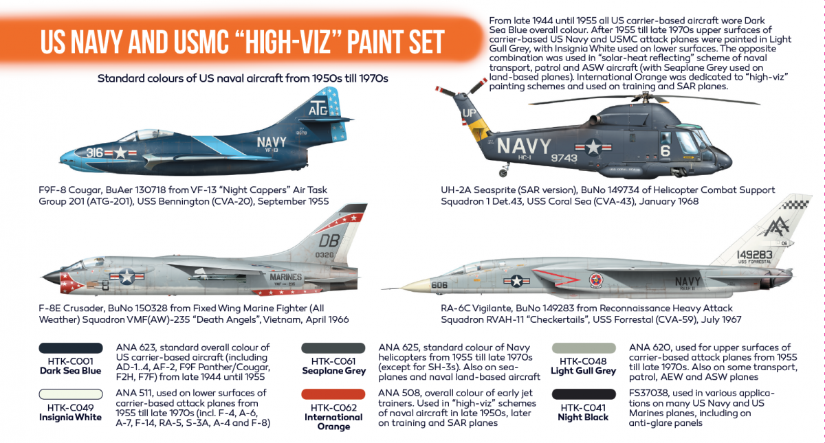 Hataka HTK-CS18 ORANGE LINE – US Navy and USMC high-viz Paint Set 6x17ml – image 3