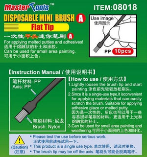 Trumpeter 08018 Disposable Mini Flat Brush 10 pcs – zdjęcie 2