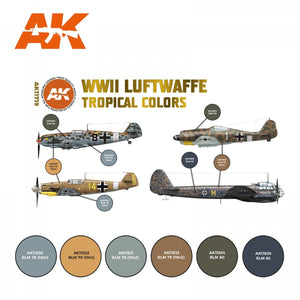 AK Interactive AK11719 WWII LUFTWAFFE TROPICAL COLORS 6x17 ml – immagine 2