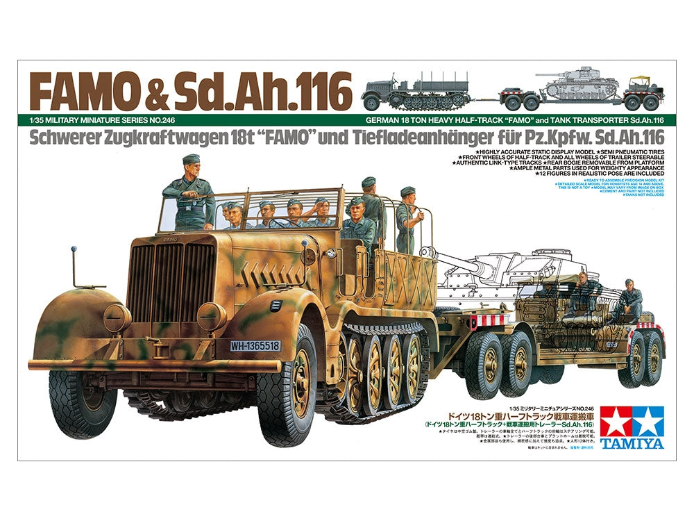 Tamiya 35246 German 18 Ton Heavy Half-Track &amp;quot;Famo&amp;quot; and Tank Transporter Sd.Ah.116 1/35 – immagine 2