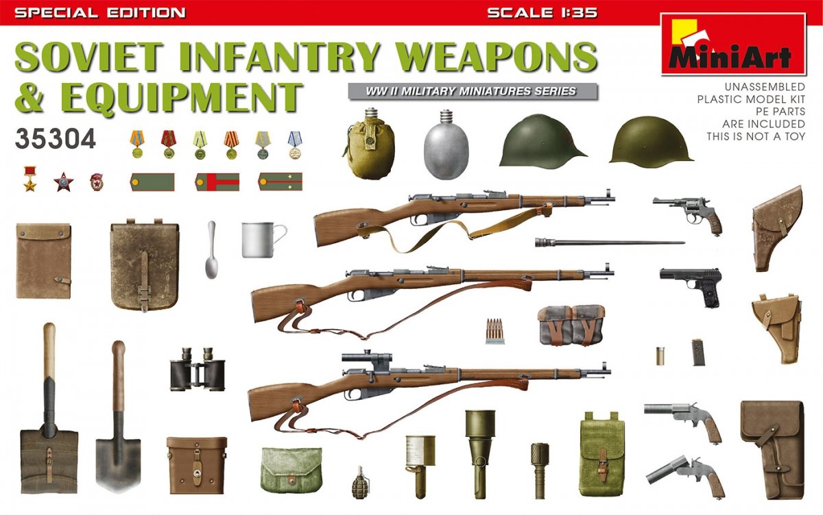 MiniArt 35304 SOVIET INFANTRY WEAPONS &amp;amp; EQUIPMENT. SPECIAL EDITION 1/35