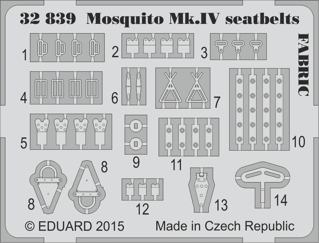 Eduard 32839 Mosquito Mk. IV seatbelts FABRIC 1/32 HK Models – image 2
