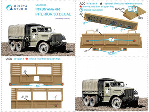 Quinta Studio QD35038 US White 666 3D-Printed &amp;amp; colored Interior on decal paper (Hobby Boss) 1/35 – image 6