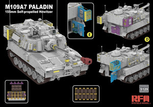 Rye Field Model 5129 M109A7 PALADIN 155 mm Self-Propelled Howitzer w/ Workable Tracks 1/35 – image 4
