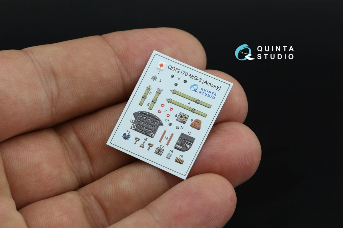 Quinta Studio QD72170 MiG-3 Intérieur coloré imprimé en 3D sur papier décalcomanie (Armory) 1/72 – image 6