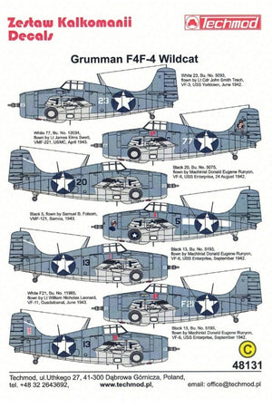 Techmod 48131 Grumman F4F-4 Wildcat 1/48 – image 4