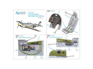 Quinta Studio QD72139 P-51D early 3D-Printed coloured Interior on decal paper (Airfix) 1/72 – imagen 2