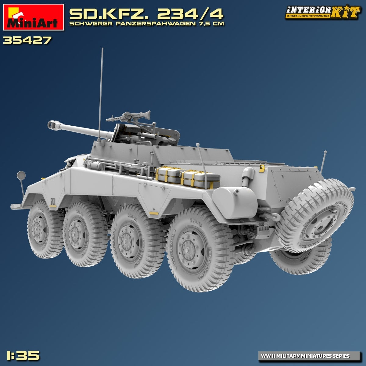 MiniArt 35427 Sd.Kfz. 234/4 SCHWERER PANZERSPÄHWAGEN 7,5 cm. INTERIOR KIT 1/35 – Bild 12