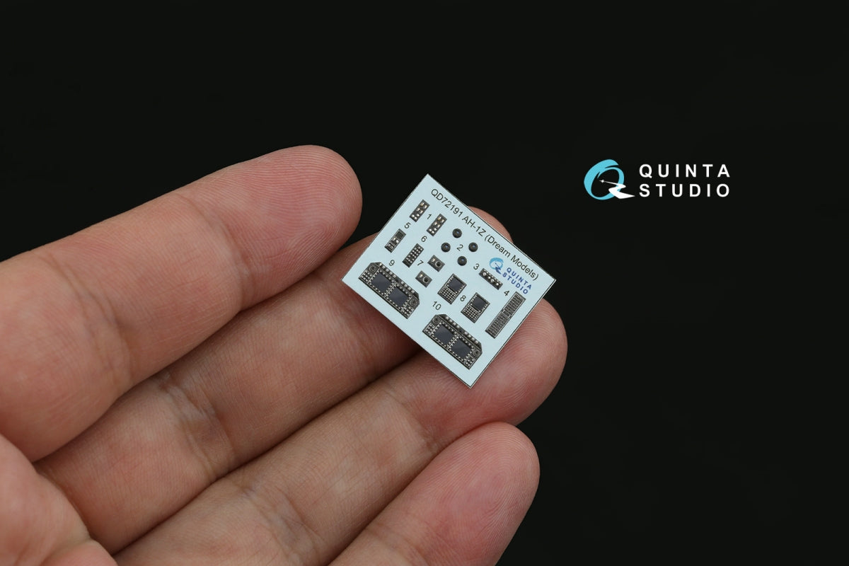Quinta Studio QD+72191 AH-1Z 3D-Printed &amp; coloured Interior on decal paper (Dream Model) 1/72
