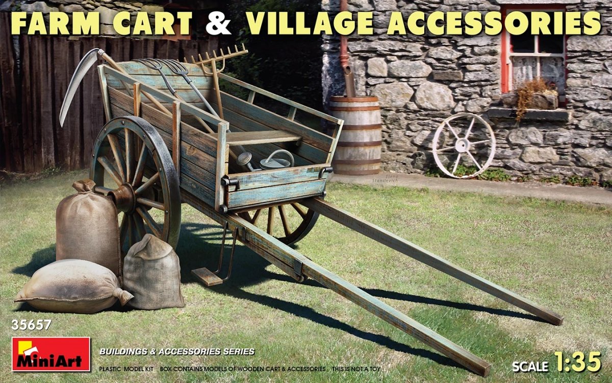 MiniArt 35657 FARM CART &amp;amp; VILLAGE ACCESSORIES 1/35