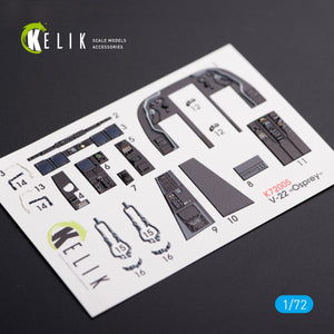 KELIK K72005 V-22 &amp;quot;OSPREY&amp;quot; INTERIOR 3D DECALS FOR HASEGAWA KIT 1/72