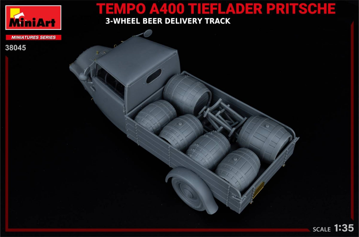 MiniArt 38045 TEMPO A400 TIEFLADER PRITSCHE CAMION DE LIVRAISON DE BIÈRE À 3 ROUES 1/35 – image 17