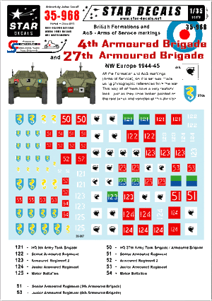 Star Decals 35-968 British 4th &amp;amp; 27th Armoured Brigade 1/35