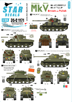 Star Decals 35-C1171 Sherman Mk V 1/35