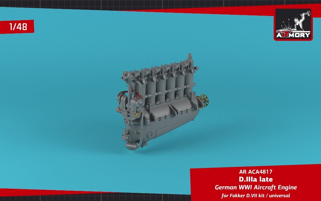 Armory Models ACA4817 German WWI Aircraft Engine mod. D.IIIa 1/48 – immagine 6