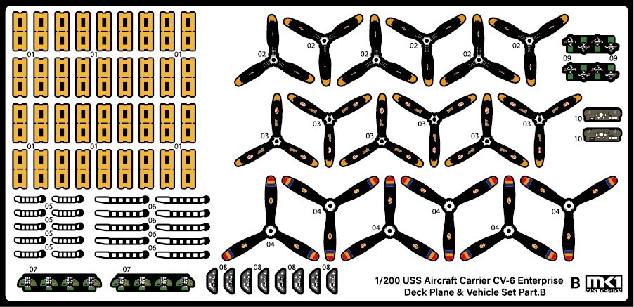 MK1 Design MS-20018 WW II USS DECK PLANE SET for CV-6 Enterprise 1/200 – immagine 5