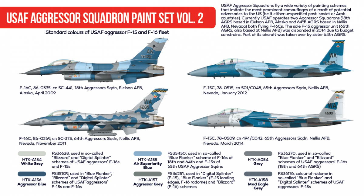 Hataka HTK-AS30 USAF Aggressor Squadron paint set vol. 2 (6x17ml) – imagen 2