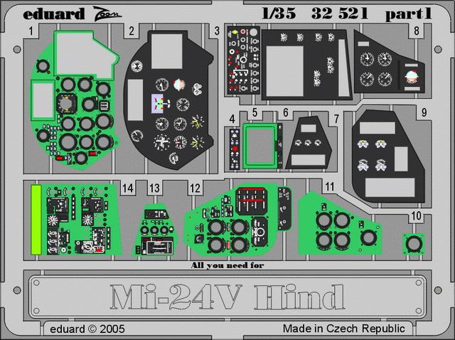 Eduard 32521 Mi-24V Hind interior 1/35 TRUMPETER – imagen 3