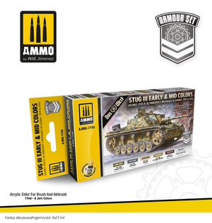 Munitions de Mig Jimenez 7185 SET : STUG III COULEURS DÉBUTANTES ET MILIEUES 39-43 6x17ml