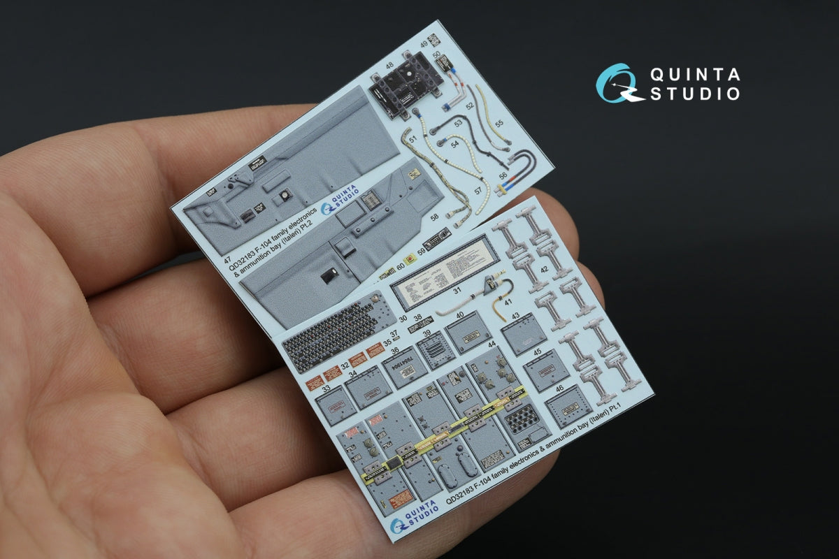 Intérieur imprimé en 3D et coloré sur papier décalcomanie Quinta Studio QD32247 F-104C (Italeri) 1/32 – image 3