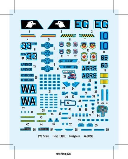 Hobby Boss 80270 F-15C Eagle Fighter 1/72 – immagine 3