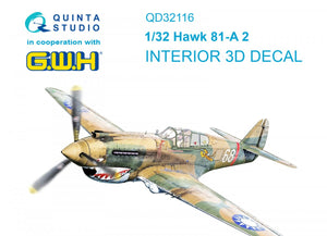 Quinta Studio QD32116 Hawk 81-A2 3D-Printed &amp;amp; colored Interior on decal paper (GWH) 1/32