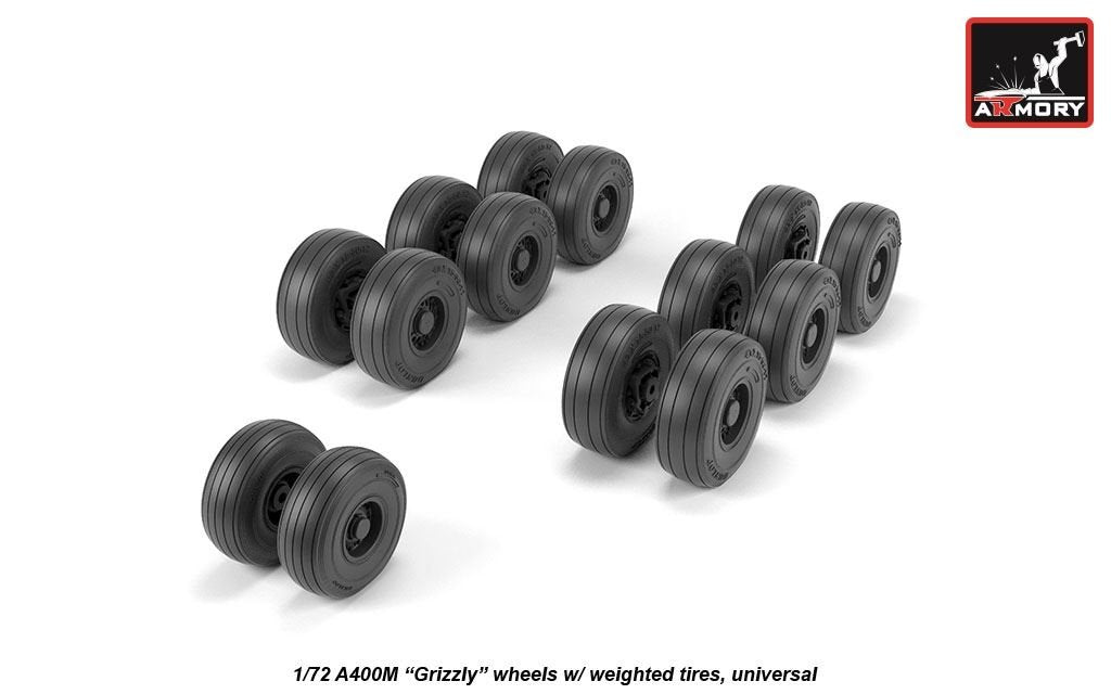 Armory Models AW72506 A400M Grizzly wheels w/ weighted tires 1/72 – Bild 3