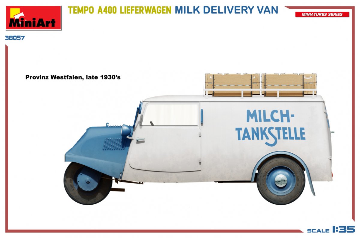 MiniArt 38057 TEMPO A400 LIEFERWAGEN. MILK DELIVERY VAN 1/35 – imagen 4
