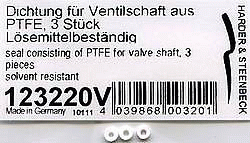 Harder &amp;amp; Steenbeck 123220V Teflon Valve Stem Seal H&amp;amp;S + Hansa 3 pcs
