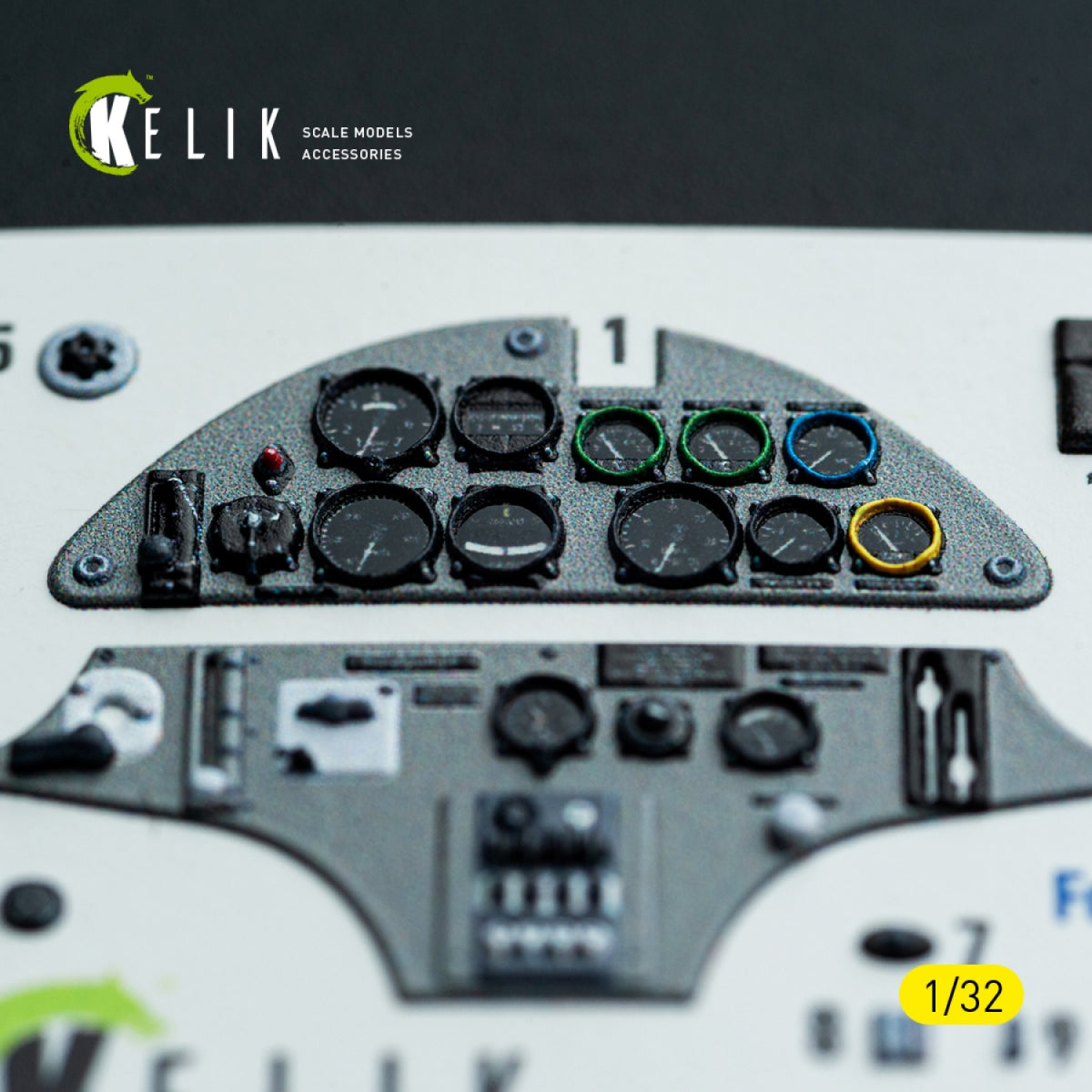 Kelik K32046 Hs-123A-1 - interior 3D decals for ICM kit 1/32