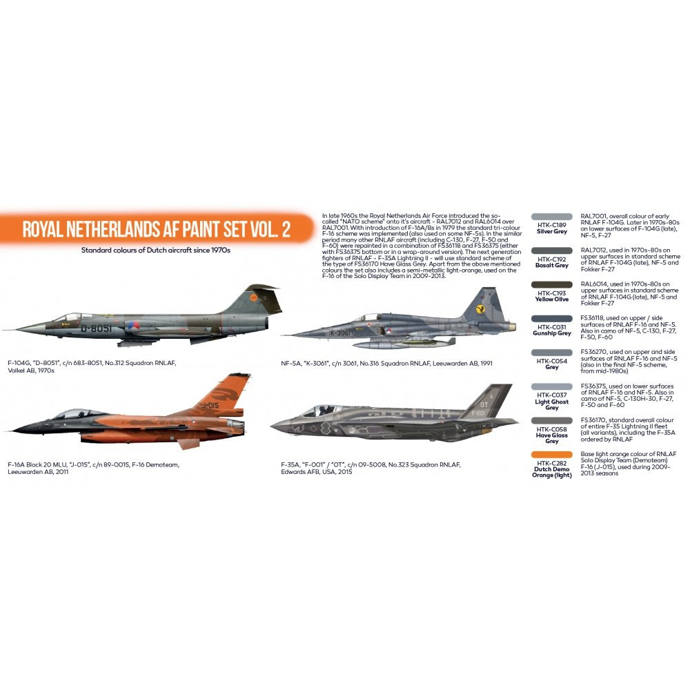 Hataka HTK-CS82 Royal Netherlands AF paint set vol. 2 (8x17ml) – immagine 3