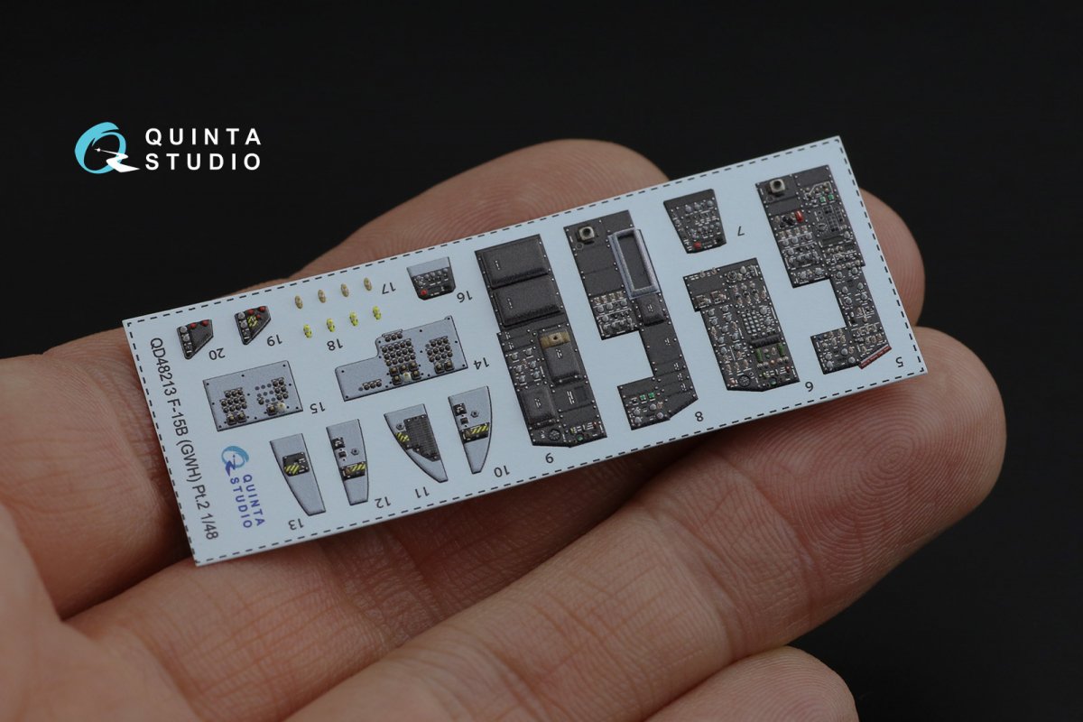 Quinta Studio QD48213 F-15B 3D-Printed &amp;amp; colored Interior on decal paper (GWH) 1/48 – image 11