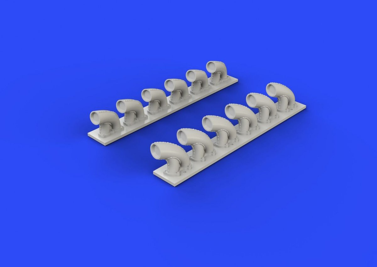 Eduard 632081 P-39Q/ N exhaust stacks KITTY HAWK 1/32