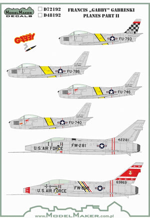 ModelMaker Decals D48192 Francis „GABBY” Gabreski planes part II 1/48