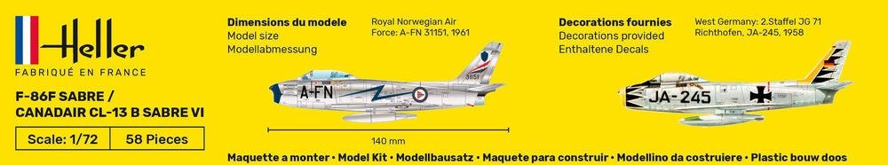 Heller 80277 F-86F SABRE / CANADAIR CL-13 B SABRE VI 1/72 – Bild 5