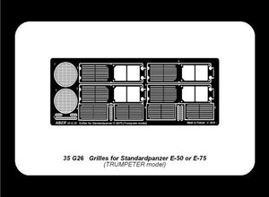 Aber 35G26 Grilles for german tank Standardpanzer E-75 or E-50 1/35 – immagine 7