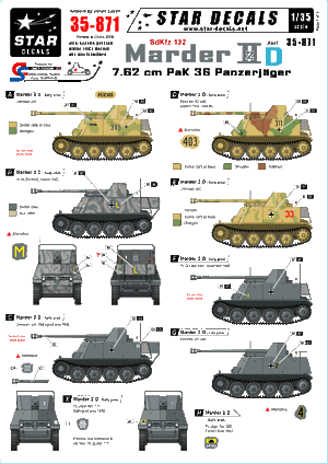 Star Decals 35-871 Panzerjager Marder IID 1/35