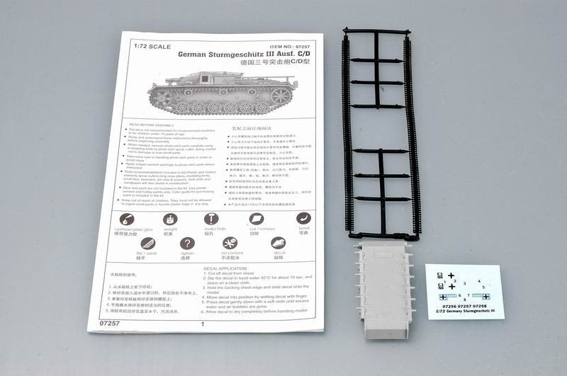 Trumpeter 07257 German Sturmgeschutz III Ausf. C/D 1/72 – Bild 3