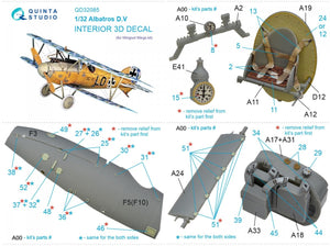 Quinta Studio QD32085 Albatros D.V 3D-Printed &amp;amp; coloured Interior on decal paper (Wingnut Wings) 1/32 – Bild 2