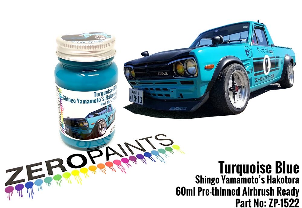 Peinture bleu turquoise Zero Paints 1522 - Hakotora de Shingo Yamamoto, 60 ml