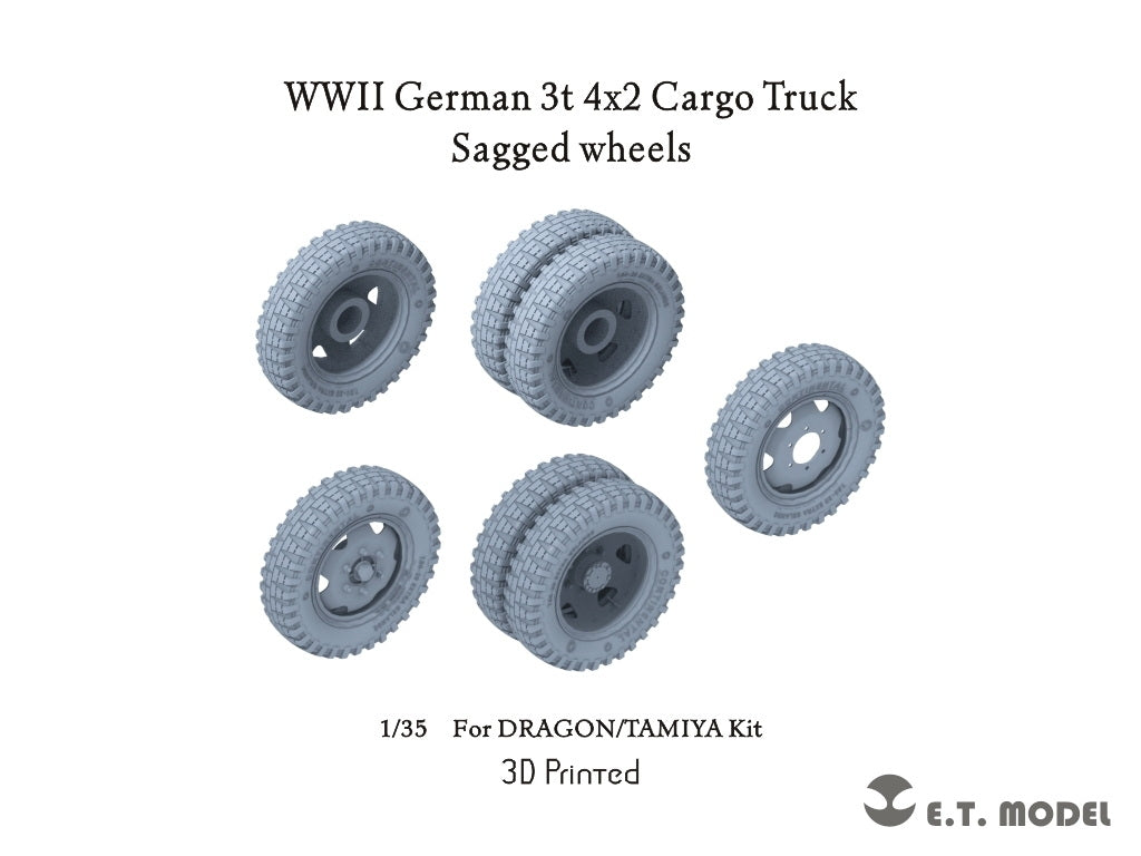 Camion cargo allemand 3t 4x2 de la Seconde Guerre mondiale, modèle ET P35-169, roues affaissées, échelle 1/35