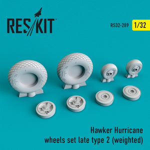 RESKIT RS32-0289 JEU DE ROUES HAWKER HURRICANE (TYPE 2 RÉCENT) (LESTÉ) 1/32