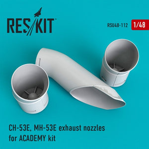 RESKIT RSU48-0112 Buses d&amp;#39;échappement CH-53E, MH-53E pour maquette Academy au 1/48