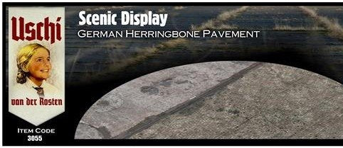 Uschi 3055 German HERRINGBONE pavement, circular 1/48