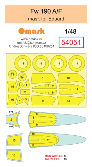 Omask 54051 Fw 190 A/F mask (for Eduard) 1/48 – imagen 2